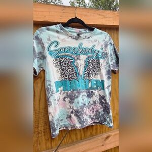 Somebodys Problem Kids Cotton Candy Tie Dye Tee